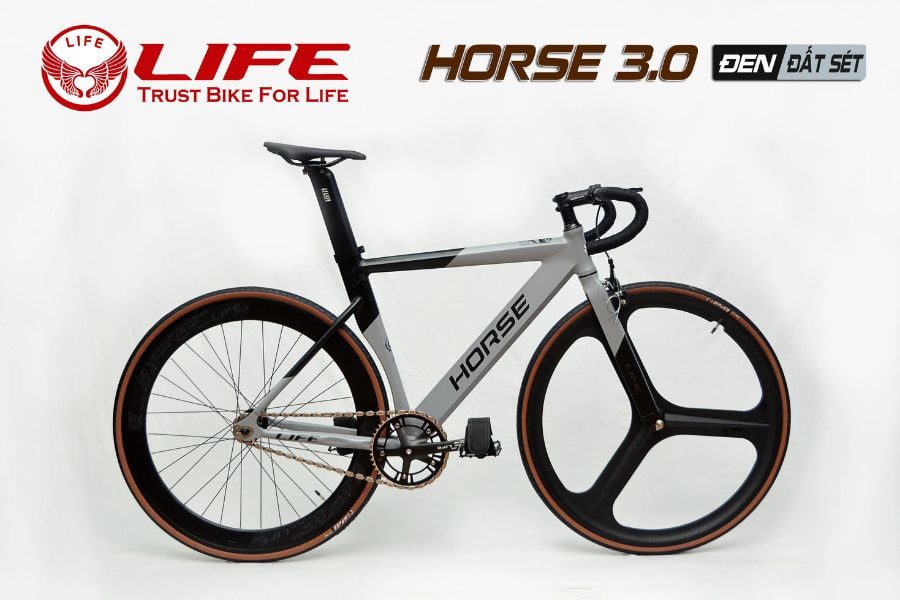Xe đạp Fixed Gear Life Horse 3.0 giảm giá 500K 53 Xe đạp Fixed Gear Life Horse 3.0 Màu đen đất Sét