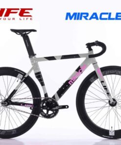 Xe đạp Fixed Gear Life Miracle Màu Ghi Hồng