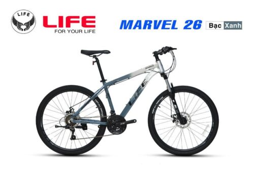 Xe đạp Life Marvel 26 Màu Bạc Xanh