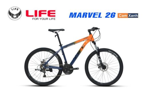 Xe đạp Life Marvel 26 Màu Cam Xanh