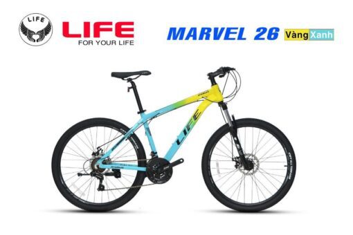 Xe đạp Life Marvel 26 Màu Vàng Xanh