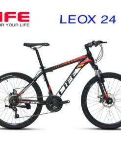Xe đạp địa hình Life LeoX 24 inch tặng 300K 30 Xe đạp địa Hình Life Leox 24 đen đỏ