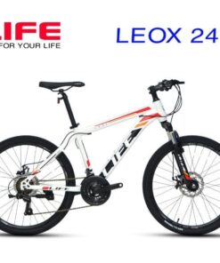 Xe đạp địa hình Life LeoX 24 inch tặng 300K 28 Xe đạp địa Hình Life Leox 24 Trắng đỏ