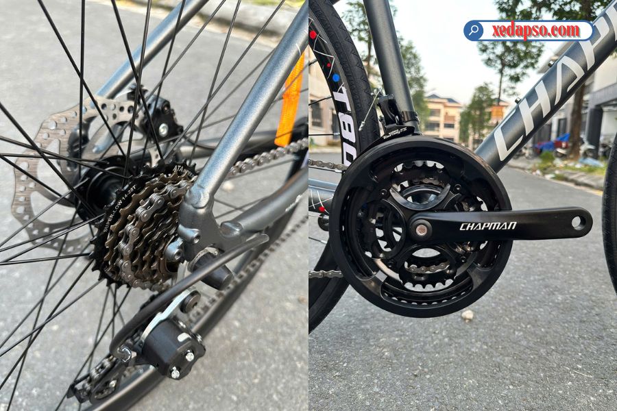 Xe đạp đường phố Chapman T8000 - Khung nhôm 46 Líp, đùi đĩa Và Củ đề Xe đạp đường Phố Chapman T8000