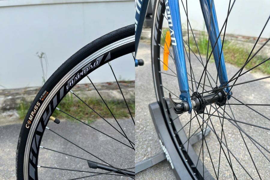 Xe đạp đua Chapman F800 khung nhôm, phanh vành 36 Vành Và Lốp Xe đạp đua Chapman F800