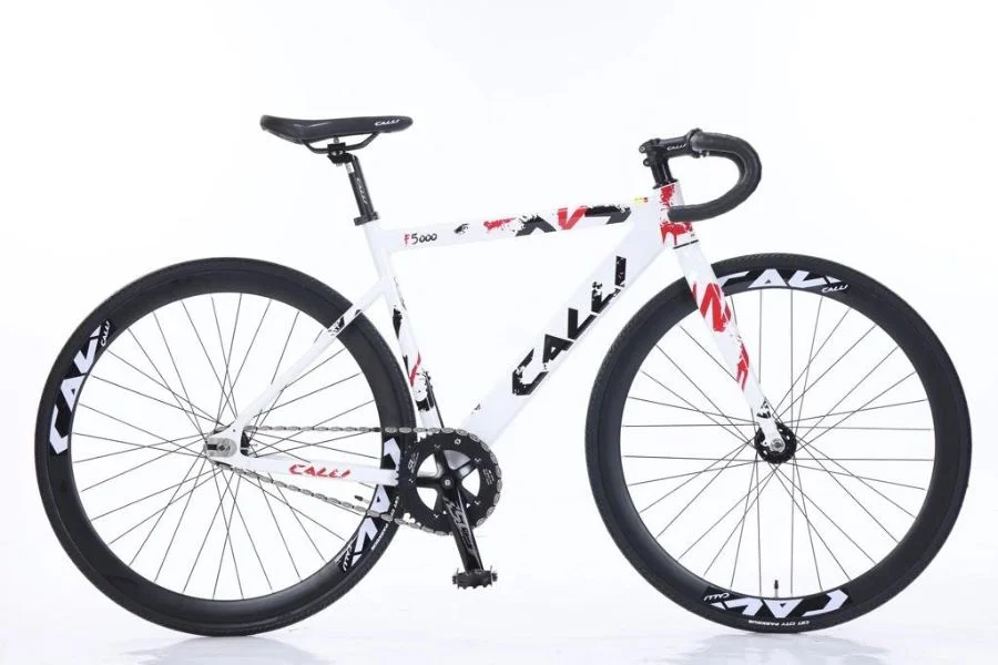 xe đạp fixed gear calli F5000 màu trắng