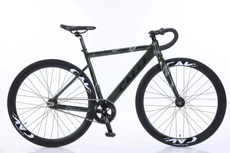 xe đạp fixed gear calli F5000 màu xanh lục