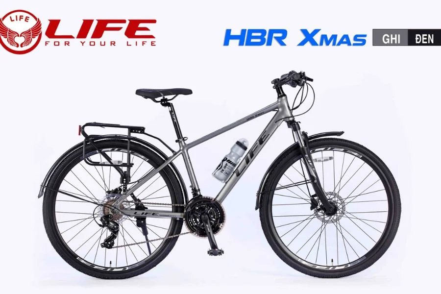 Xe đạp Life Hbr Xmas Ghi đen