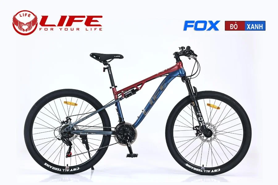 Xe đạp địa Hình Life Fox đỏ Xanh