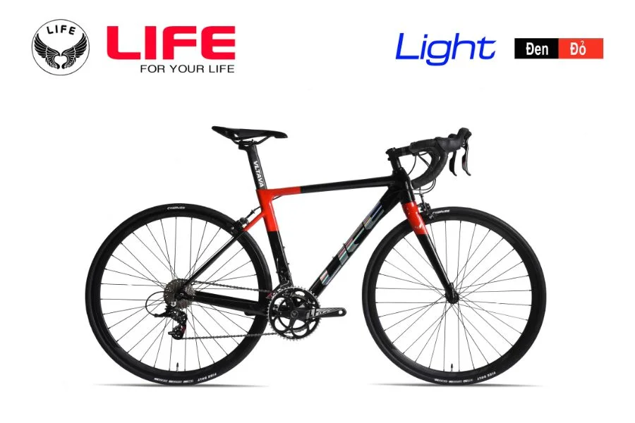 Xe đạp đua life light màu đen đỏ