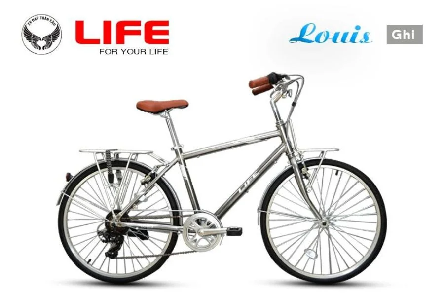 Xe đạp Life Louis Màu Ghi