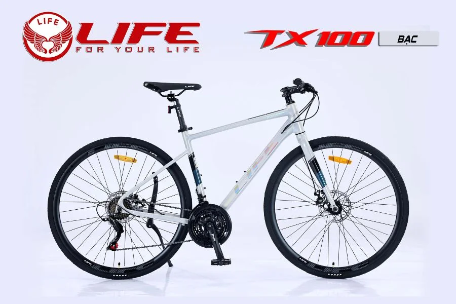 Xe đạp life tx100 màu bạc