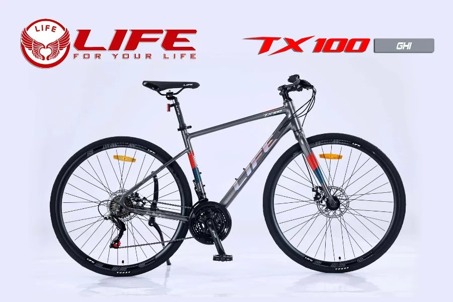 Xe đạp life tx100 màu ghi