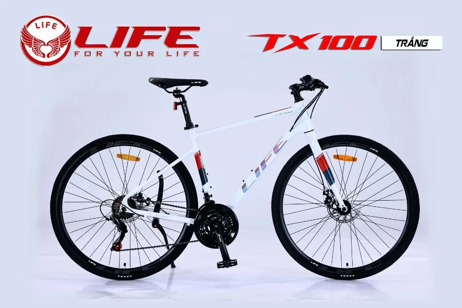 Xe đạp life tx100 màu trắng