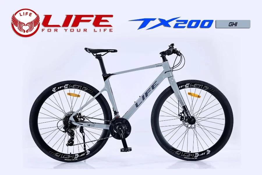 Xe đạp life tx200 màu ghi