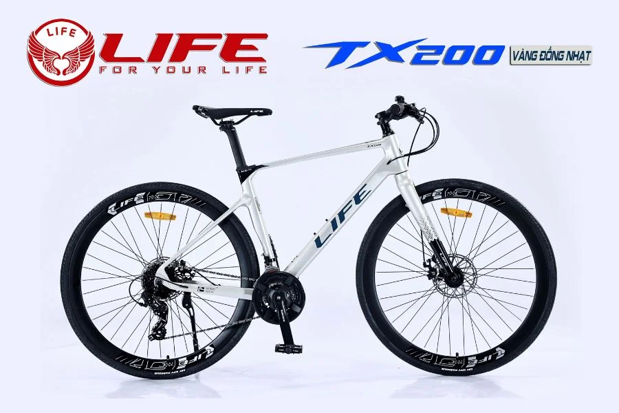 Xe đạp life tx200 màu vàng đồng nhạt