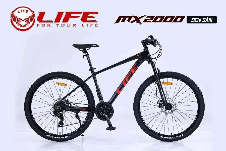 Xe đạp địa Hình Life Mx2000 Màu đen Sần