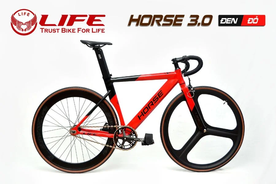 Xe đạp Fixed Gear Life Horse 3.0 đen đỏ