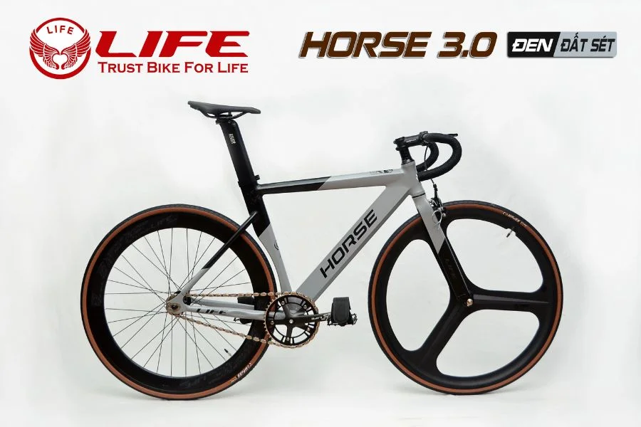 Xe đạp Fixed Gear Life Horse 3.0 Màu đen đất Sét