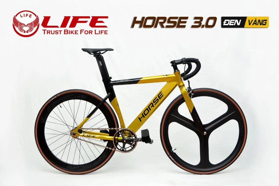 Xe đạp Fixed Gear Life Horse 3.0 Màu đen Vàng