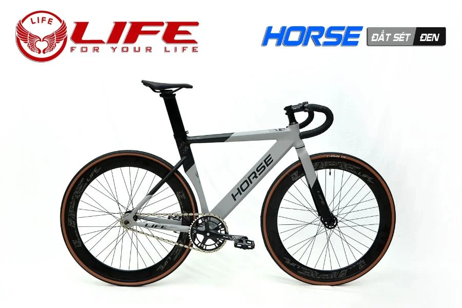 Xe đạp Fixed Gear Life Horse Màu đất Sét đen