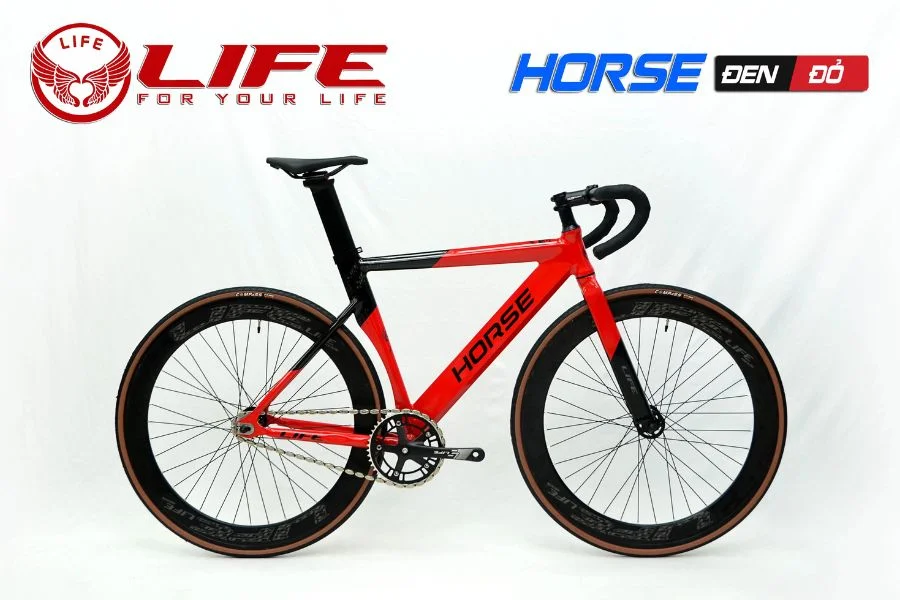 Xe đạp Fixed Gear Life Horse Màu đen đỏ