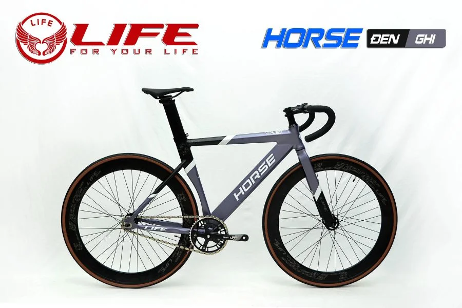 Xe đạp Fixed Gear Life Horse Màu đen Ghi