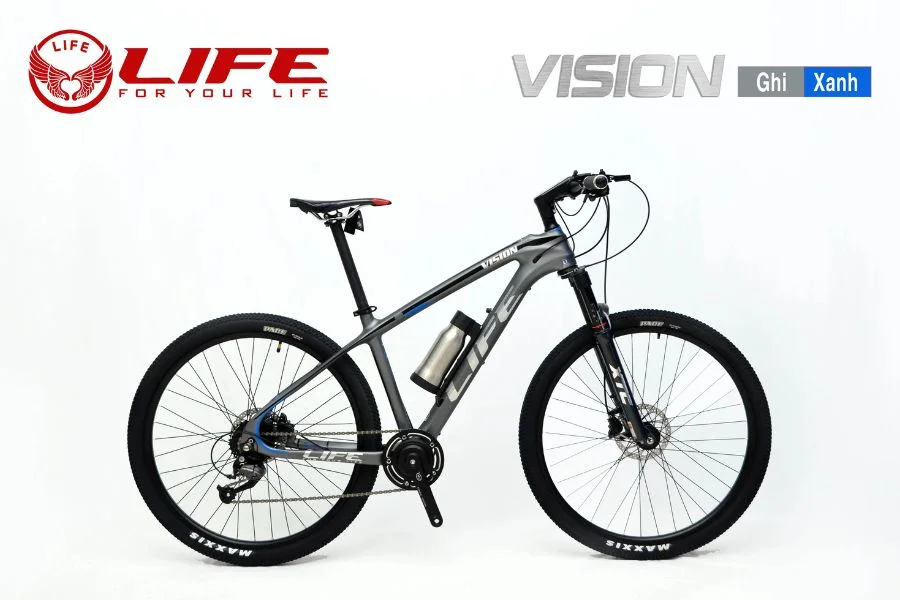 Xe đạp điện Trợ Lực Life Vision Màu Ghi Xanh