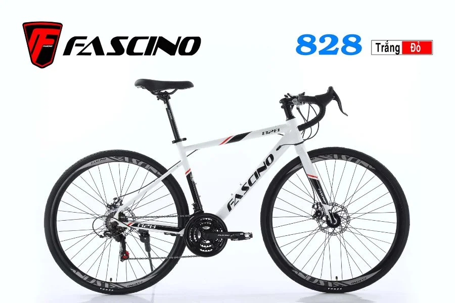 Xe đạp đua Fascino 828 Màu Trắng đỏ