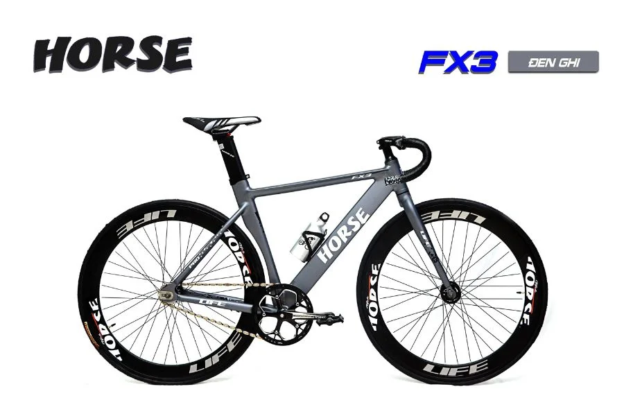 Xe đạp Fixed Gear Horse Fx3 Màu Ghi đen