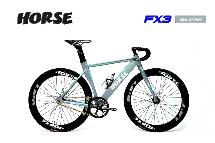 Xe đạp Fixed Gear Horse Fx3 Màu Ghi Xanh