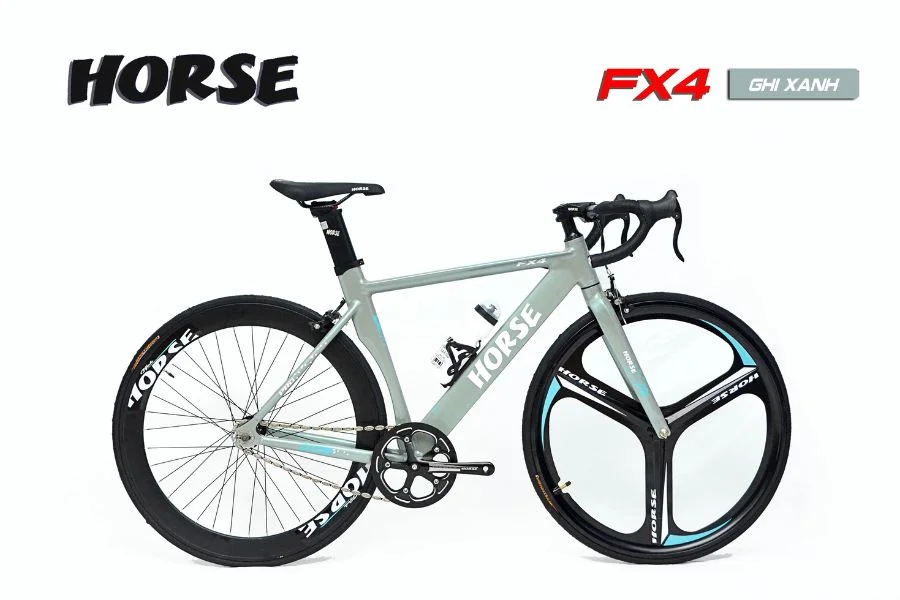 Xe đạp Fixed Gear Horse Fx4 Ghi Xanh