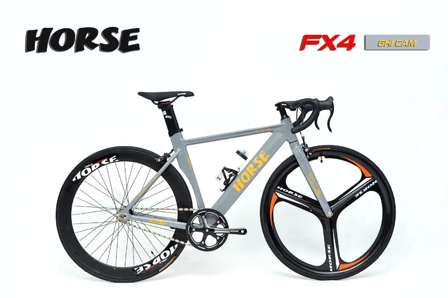 Xe đạp Fixed Gear Horse Fx4 Màu Ghi Cam