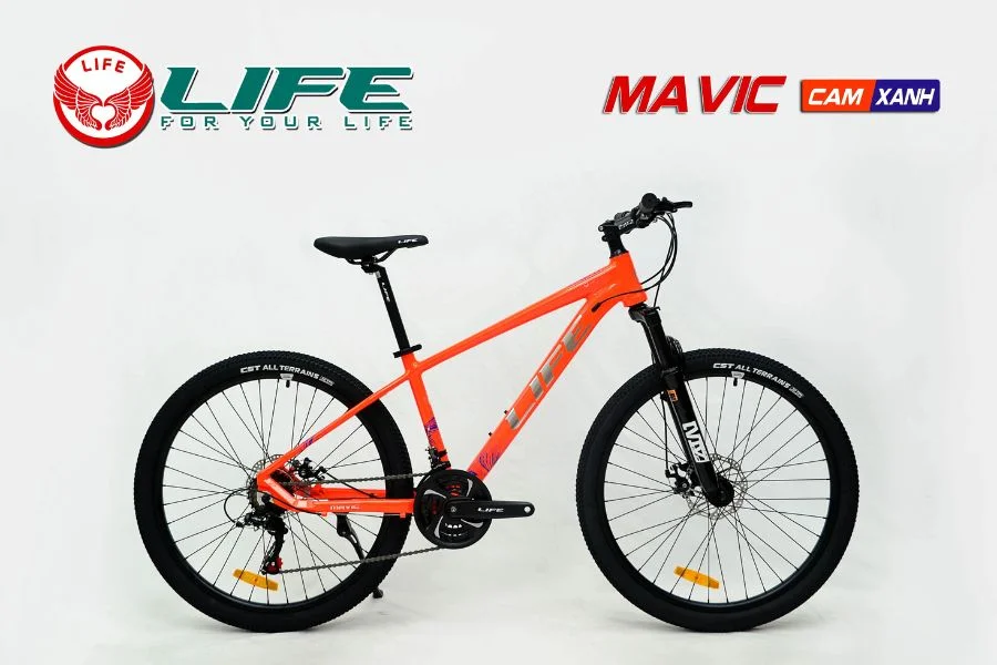 Xe đạp Life Mavic Màu Cam Xanh