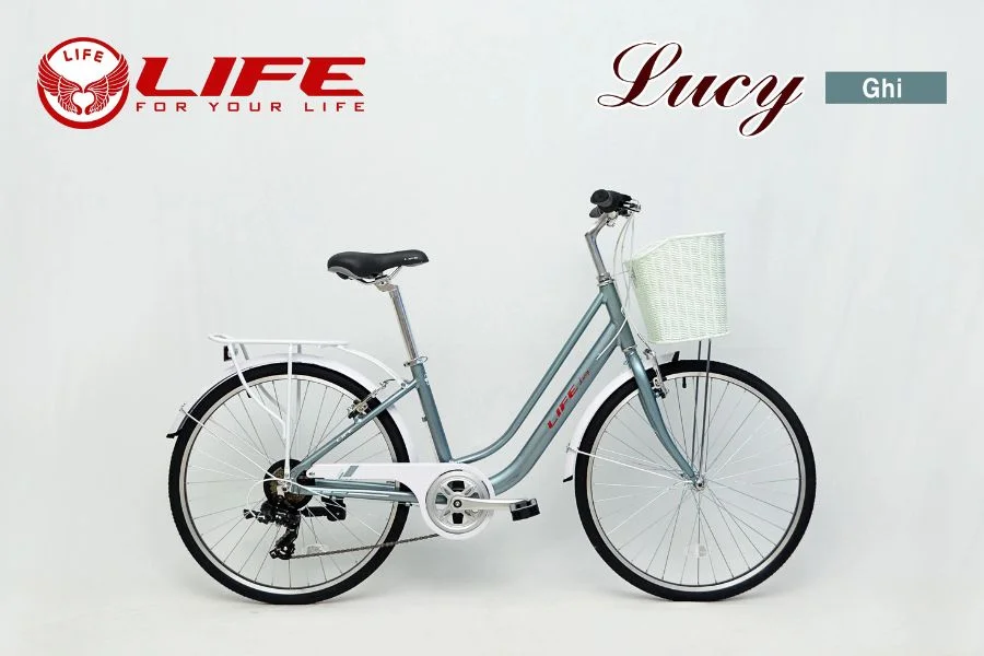 Xe đạp Mini Life Lucy Màu Ghi