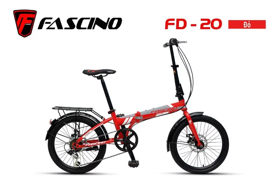 Xe đạp Gấp Fascino Fd20 Màu đỏ Xám