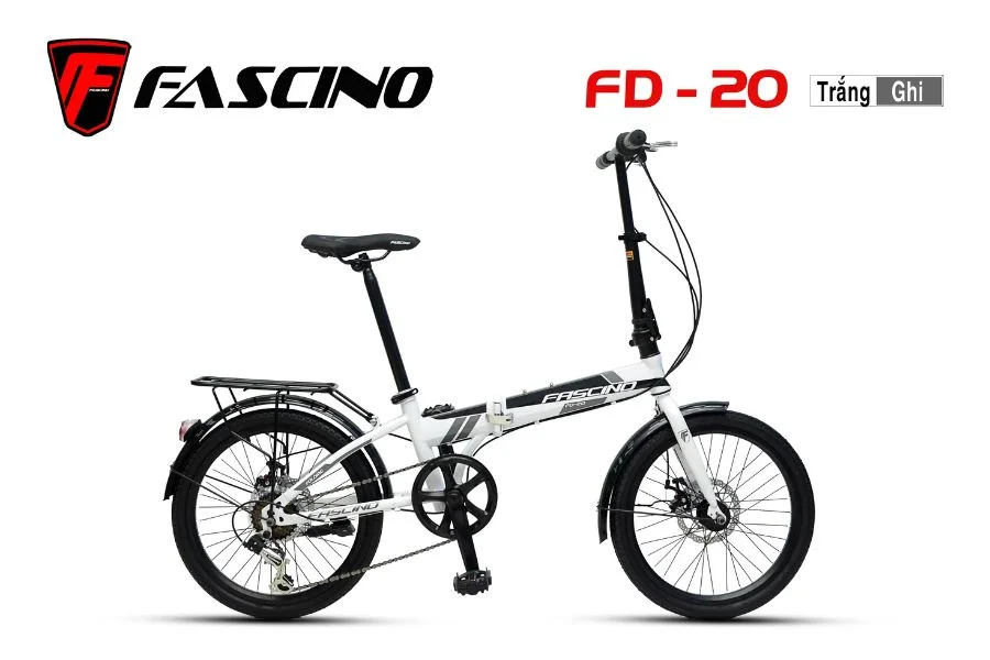 Xe đạp Gấp Fascino Fd20 Màu Trắng Ghi