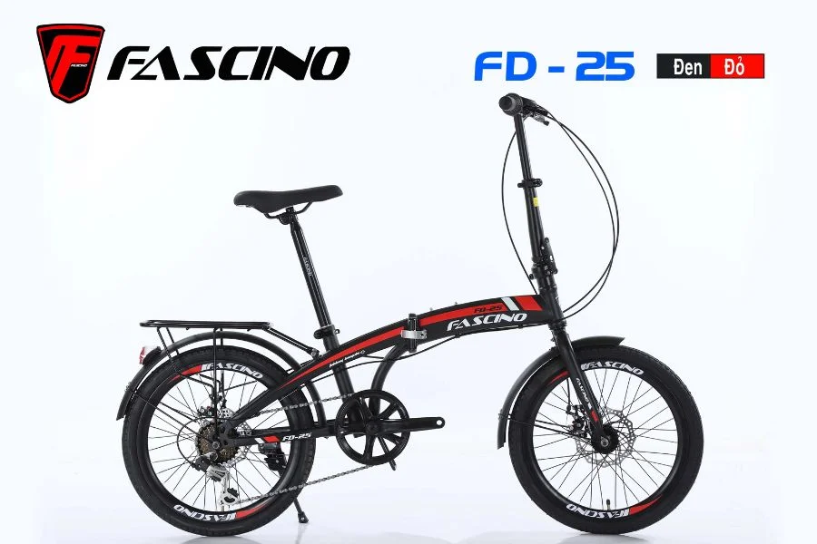 Xe đạp Gấp Fascino Fd25 Màu Đen Đỏ