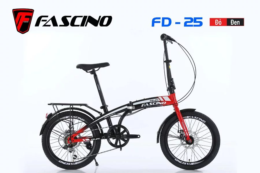 Xe đạp Gấp Fascino Fd25 Màu đỏ đen